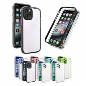 CASE 360 ALTO IMPACTO BORDE DE COLOR IPHONE 13 MINI